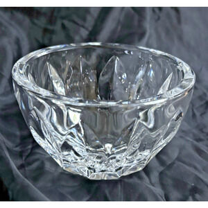 Kosta Boda Signed Opus Cut Crystal Round Bowl Sweden Rolf Sinnemark Designer